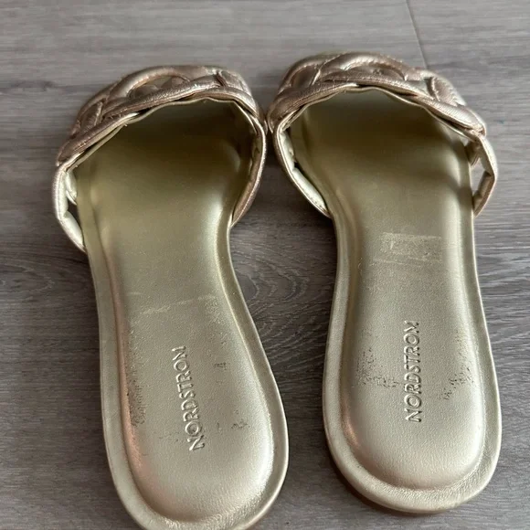 Nordstrom Brand Size 9 Gold Women's Sandals - Size 9 - Picture 5 of 6
